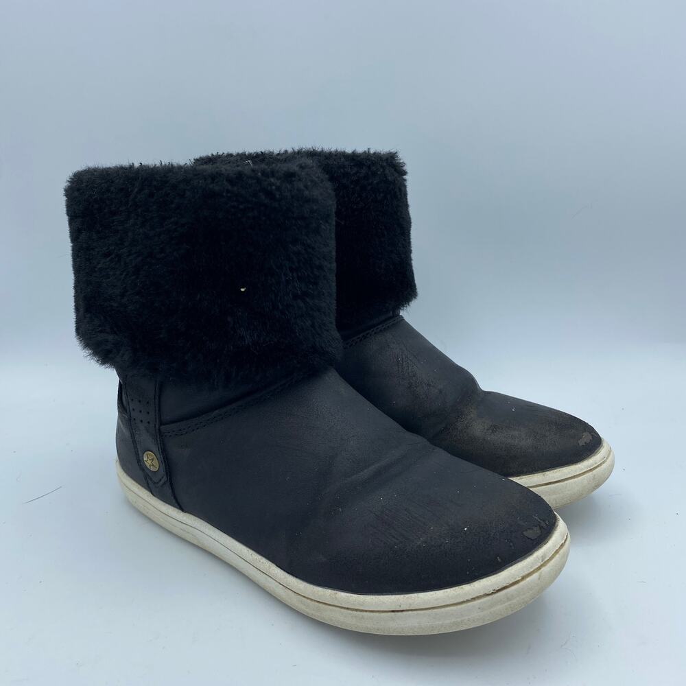 Eashi Girls Faux Fur Ankle Boots with Side Zip Closure Black Girl's 13